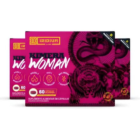Kimera Woman - 60 Comps - Kit 3 Caixas - Termogênico Sem Sabor
