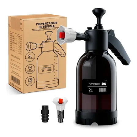 Pulverizador Bahrein Snow Foam Shampoozeira Manual 3 Em 1 Água Químicos E Espuma Cor Preto Alta Pressão Ideal Para Lavagem Automotiva Moto Bike Limpeza Profissional