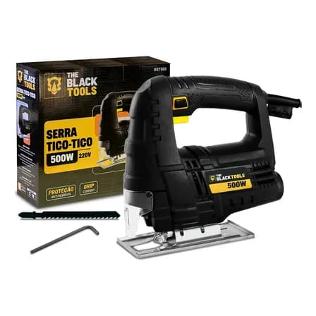 Serra Tico Tico Profissional 500w 3000 Gpm Cor Preto Ângulo De 45° Com Acessórios Bst500 The Black Tools 127v