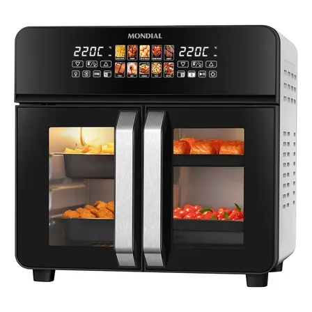Air Fryer Forno 25l French Door Mondial - Afdo-25l-fd Preto 220v