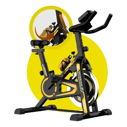 Love Home Bicicleta Ergométrica Spinning Mecanica Roda Inércia 13kg Para Spinning Suportado 150kg Amarelo 127/220v